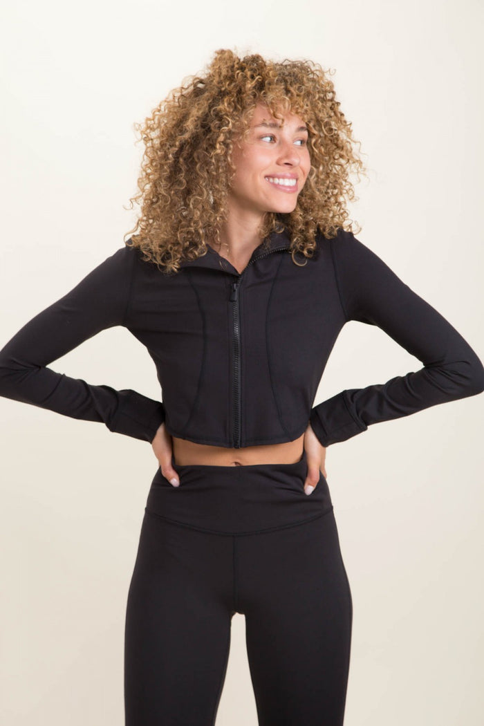 Swoop Cropped Active Jacket - Black