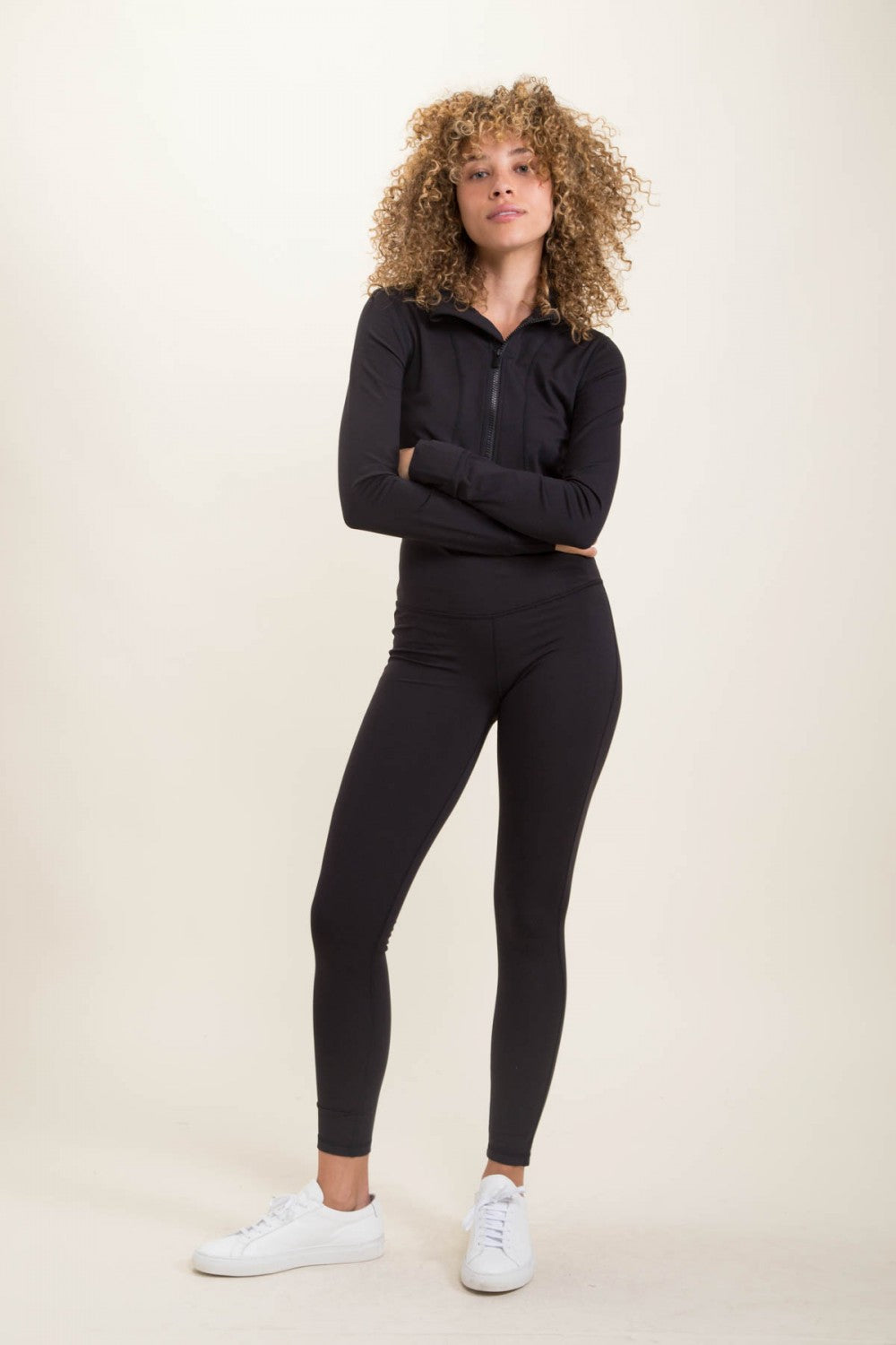 Micro-Ribbed Swoop Back High-Waisted Pocket Leggings - Cocoa