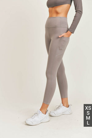 Laser-Cut and Bonded Essential Foldover Highwaist Leggings - Heather